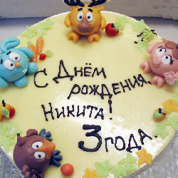 Торт Смешарики с 4 фигурками Кофейня «Каффа» (Вологда)